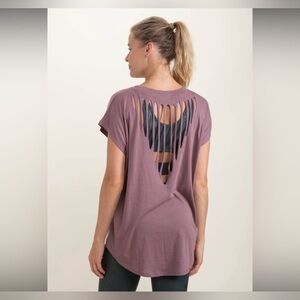 Mono B open back mauve gym/errand top